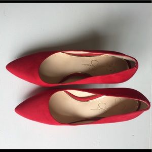 Jessica Simpson Red Pointed Pumps